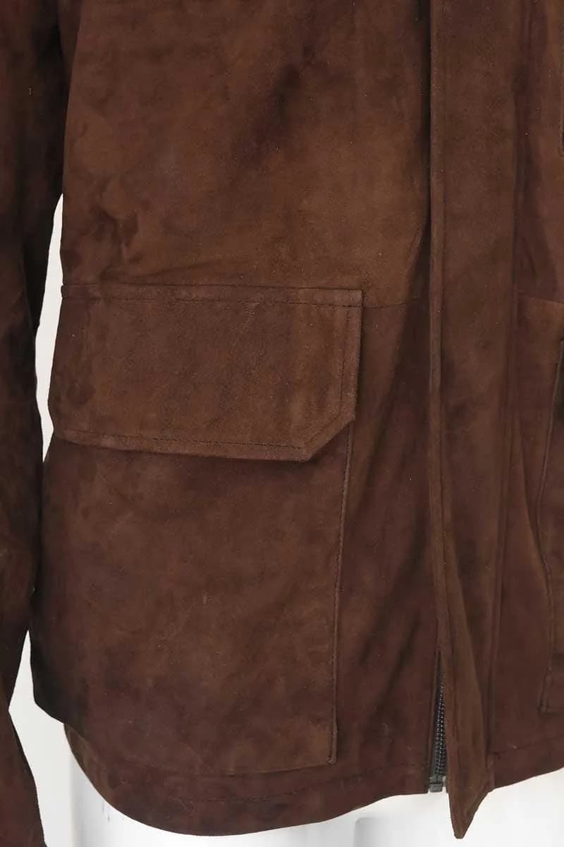 Men's Brown Suede Leather Winter Jacket